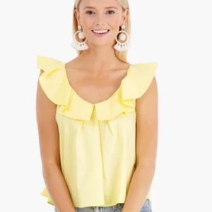 Tuckernuck Yellow Ruffle Blouse size small